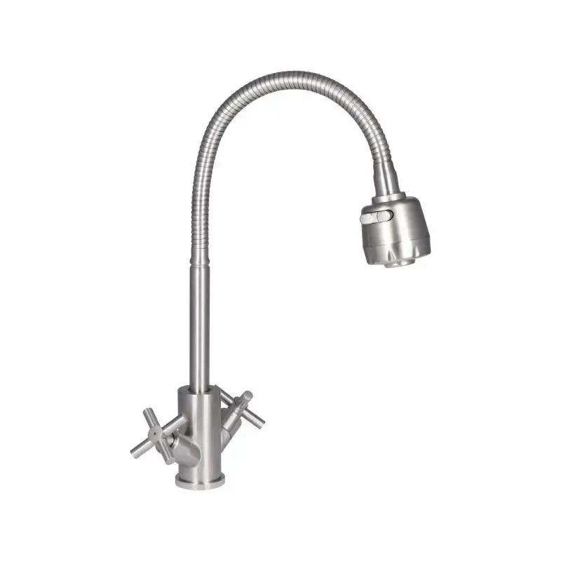 [LDWIN013F4NKS43391] Змішувач для кухні Wind 013F4 двохвентильний з гнучким виливом LDWIN013F4NKS43391 Nickel Lidz